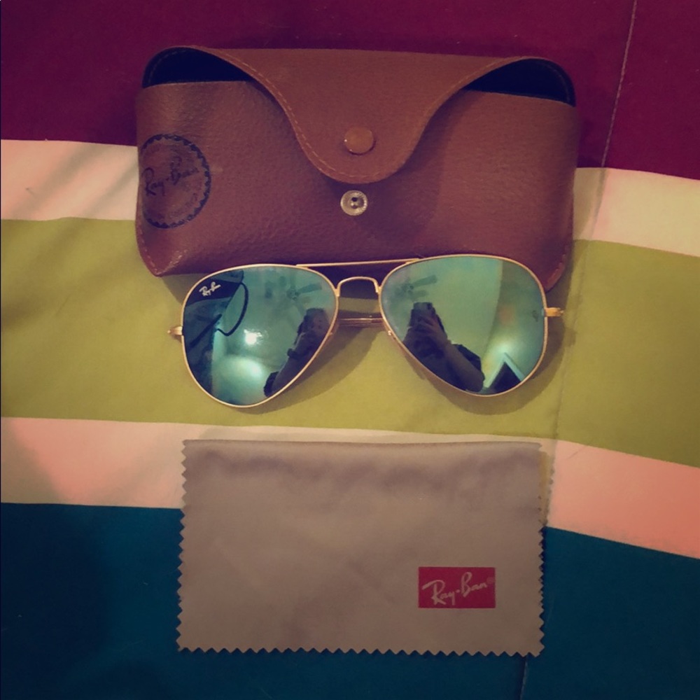 RayBan blue flash lens aviators!